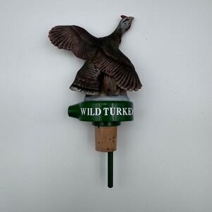 Vintage Wild Turkey Bourbon Bottle Pourer Ceramic Turkey Figurine Barware
